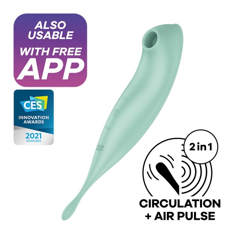 VIBRADOR TWIRLING PRO SATISFYER COM APLICAÇÃO CONNECT MENTA VIBRADOR TWIRLING PRO SATISFYER COM APLICAÇÃO CONNECT MENTA