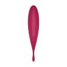 VIBRADOR TWIRLING PRO SATISFYER COM APLICAÇÃO CONNECT VERMELHO