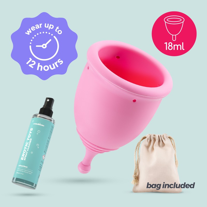 COPO MENSTRUAL MINERVA XS COM BOLSA E LIMPADOR DE BRINQUEDOS 150 ML CRUSHIOUS COPO MENSTRUAL MINERVA XS COM BOLSA E LIMPADOR DE BRINQUEDOS 150 ML CRUSHIOUS