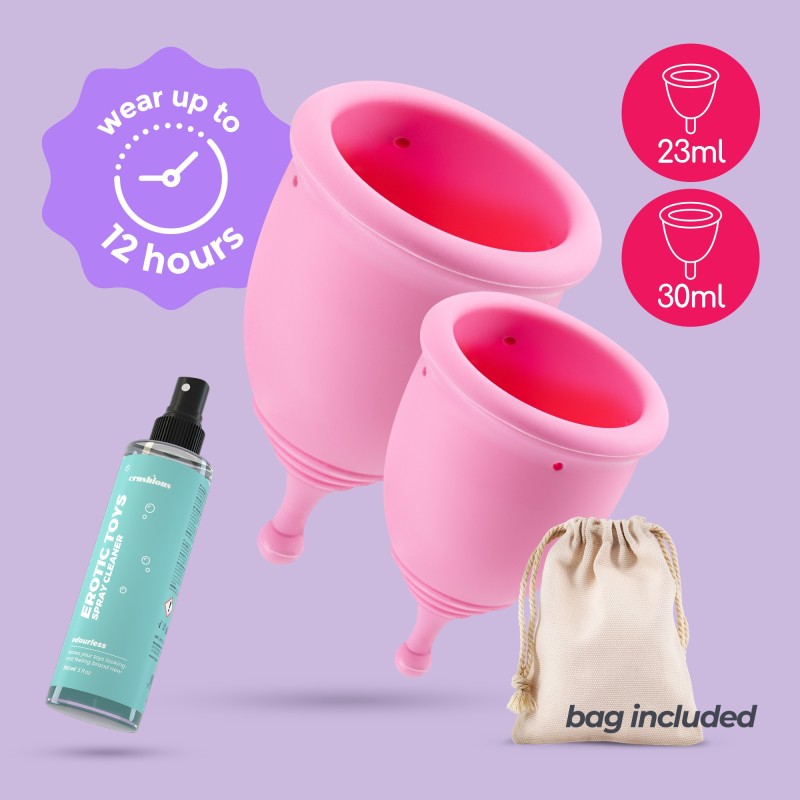 COPOS MENSTRUAIS MINERVA S + L COM BOLSA E LIMPADOR DE BRINQUEDOS 150 ML CRUSHIOUS COPOS MENSTRUAIS MINERVA S + L COM BOLSA E LIMPADOR DE BRINQUEDOS 150 ML CRUSHIOUS