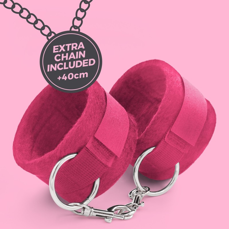ALGEMAS DE VELCRO TOUGH LOVE COM CORRENTE DE 40CM EXTRA CRUSHIOUS ROSA ALGEMAS DE VELCRO TOUGH LOVE COM CORRENTE DE 40CM EXTRA CRUSHIOUS ROSA