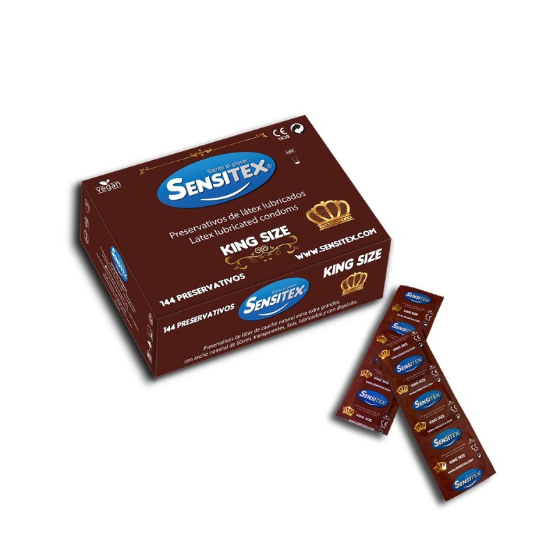 PRESERVATIVOS NATURAIS KING SIZE 144 UNIDADES SENSITEX PRESERVATIVOS NATURAIS KING SIZE 144 UNIDADES SENSITEX