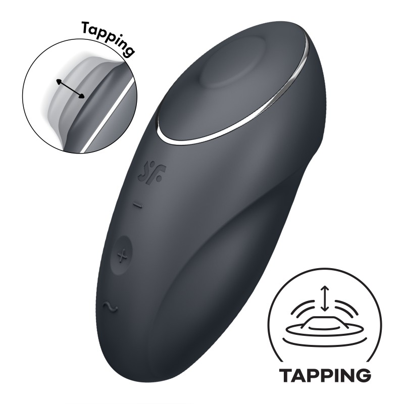 ESTIMULADOR TAP & CLIMAX 1 CINZA SATISFYER ESTIMULADOR TAP & CLIMAX 1 CINZA SATISFYER