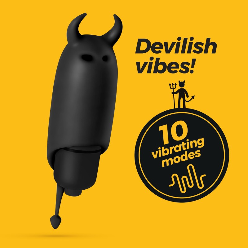 O-PET DIABO COM BALA DE 10 VIBRAÇÕES PRETO CRUSHIOUS O-PET DIABO COM BALA DE 10 VIBRAÇÕES PRETO CRUSHIOUS