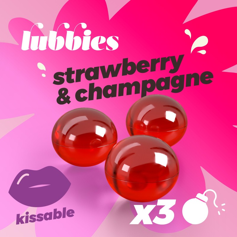 LUBBIES BOLINHAS DE ÓLEO BEIJÁVEIS MORANGO & CHAMPANHE CRUSHIOUS LUBBIES BOLINHAS DE ÓLEO BEIJÁVEIS MORANGO & CHAMPANHE CRUSHIOUS