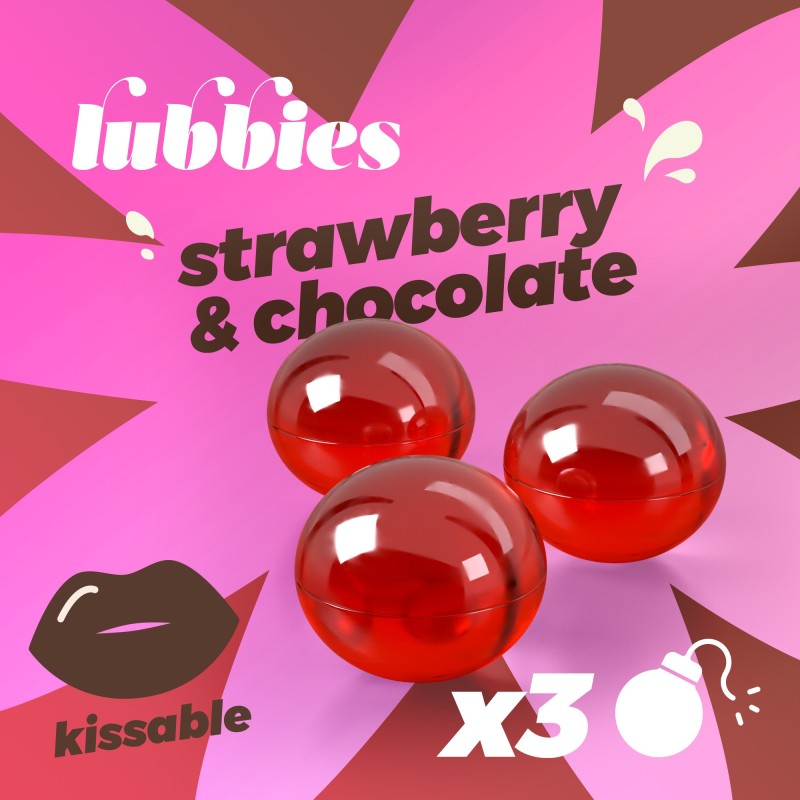 LUBBIES BOLINHAS DE ÓLEO BEIJÁVEIS MORANGO & CHOCOLATE CRUSHIOUS LUBBIES BOLINHAS DE ÓLEO BEIJÁVEIS MORANGO & CHOCOLATE CRUSHIOUS