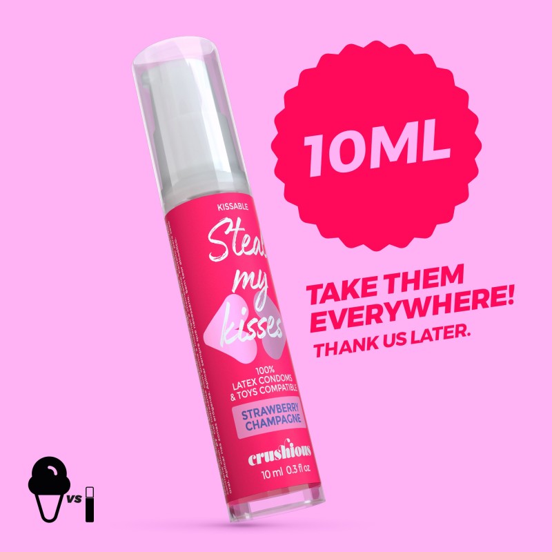 GEL LUBRIFICANTE STEAL MY KISSES COM SABOR A CHAMPANHE COM MORANGO CRUSHIOUS 10ML GEL LUBRIFICANTE STEAL MY KISSES COM SABOR A CHAMPANHE COM MORANGO CRUSHIOUS 10ML
