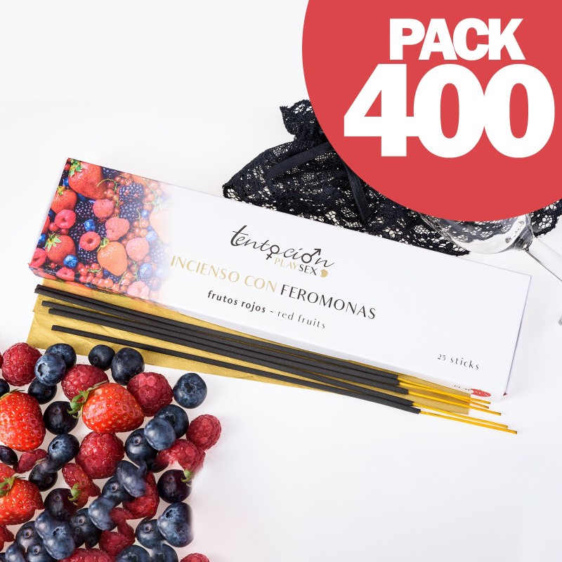 PACK DE 400 INCENSOS COM FEROMONAS AROMA FRUTOS VERMELHOS TENTACIÓN PLAY SEX PACK DE 400 INCENSOS COM FEROMONAS AROMA FRUTOS VERMELHOS TENTACIÓN PLAY SEX