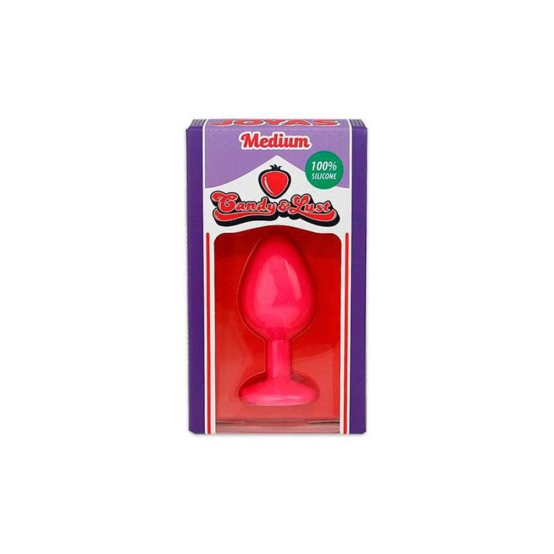 PLUG ANAL DE SILICONE COM JOIA ROSA CANDY LUST PLUG ANAL DE SILICONE COM JOIA ROSA CANDY LUST