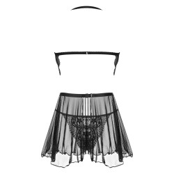 CAMISA DE NOITE E TANGA DARK MIRAGE PRETA BEAUTY NIGHT FASHION