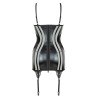 CAMISA DE NOITE E TANGA MARILYN PRETA BEAUTY NIGHT FASHION