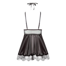 CAMISA DE NOITE E TANGA EVE PRETO BEAUTY NIGHT FASHION