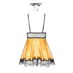CAMISA DE NOITE E TANGA EVE DOURADA BEAUTY NIGHT FASHION