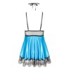 CAMISA DE NOITE E TANGA EVE TURQUESA  BEAUTY NIGHT FASHION