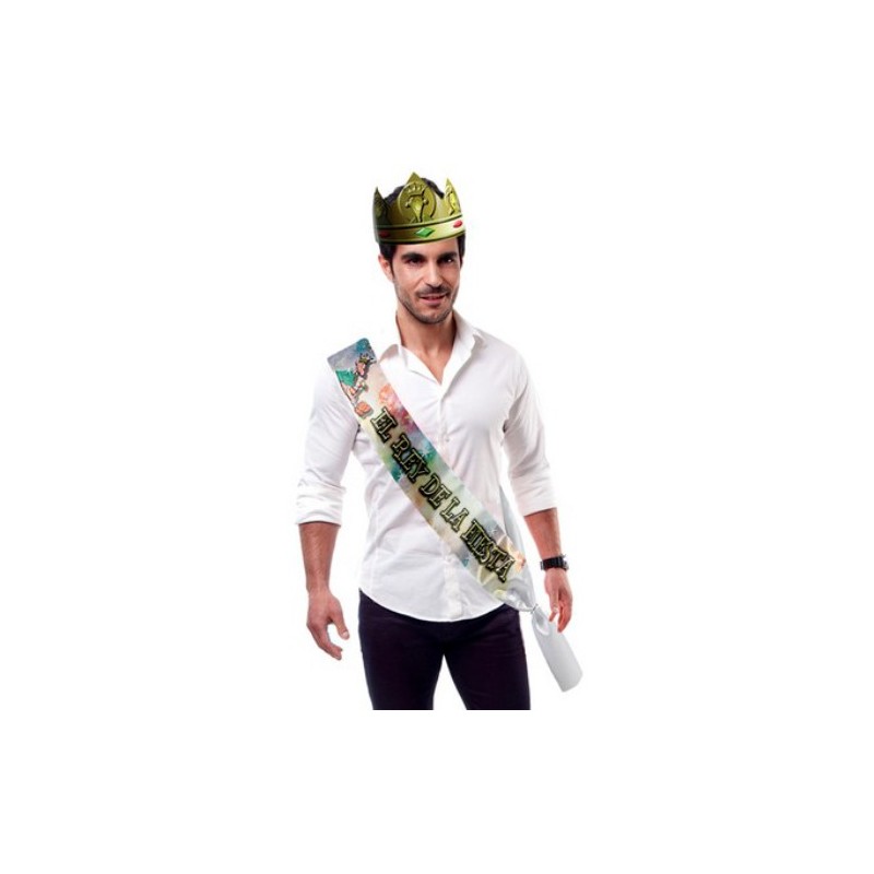 FAIXA E COROA “O REI DA FESTA” EM ESPANHOL FAIXA E COROA “O REI DA FESTA” EM ESPANHOL