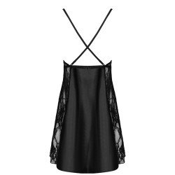 CAMISA DE NOITE E TANGA DELIGHT PRETA BEAUTY NIGHT FASHION