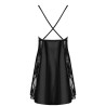 CAMISA DE NOITE E TANGA DELIGHT PRETA BEAUTY NIGHT FASHION