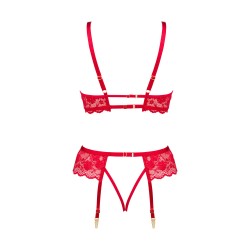 CONJUNTO DE 3 PEÇAS ROSE VERMELHO BEAUTY NIGHT FASHION