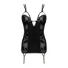 CAMISA DE NOITE E TANGA XIOMARA PRETO BEAUTY NIGHT FASHION