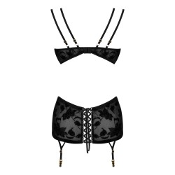 CAMISA DE NOITE E TANGA XIOMARA PRETO BEAUTY NIGHT FASHION