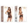CAMISA DE NOITE E TANGA GOLDIE PRETA BEAUTY NIGHT FASHION