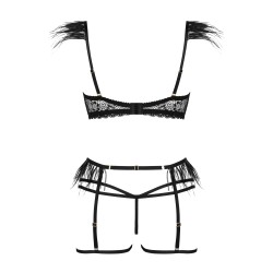CONJUNTO DE 4 PEÇAS CRYSTAL PRETO BEAUTY NIGHT FASHION
