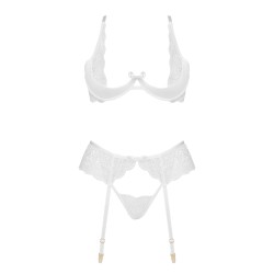 CONJUNTO DE 3 PEÇAS ROSE BRANCO BEAUTY NIGHT FASHION