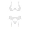 CONJUNTO DE 3 PEÇAS ROSE BRANCO BEAUTY NIGHT FASHION