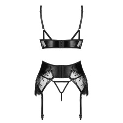 CONJUNTO DE 3 PEÇAS LEONELA PRETO BEAUTY NIGHT FASHION