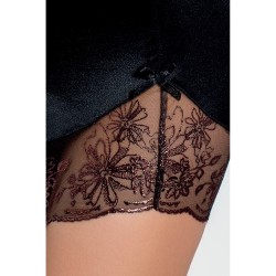 CAMISA DE NOITE E TANGA BRIDA PRETO PASSION