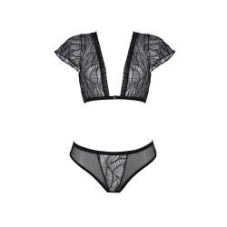 CONJUNTO DE 2 PEÇAS LEAFA BIKINI PRETO ECO COLLECTION PASSION