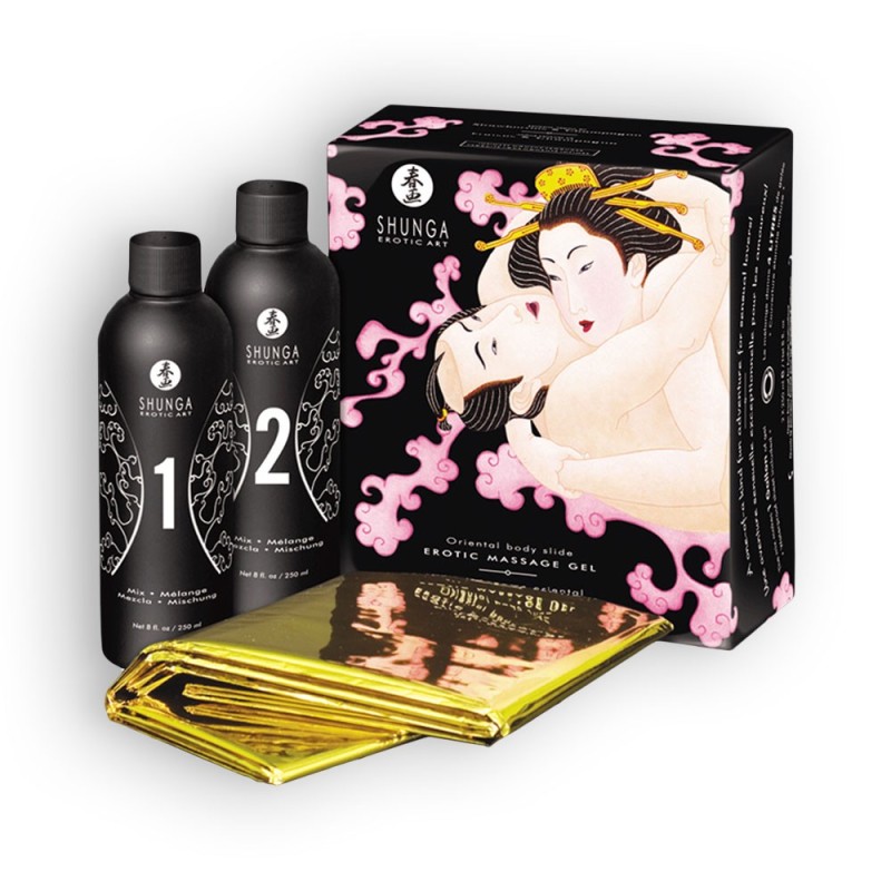 KIT DE ÓLEOS DE MASSAGEM SHUNGA ESPUMANTE MORANGO KIT DE ÓLEOS DE MASSAGEM SHUNGA ESPUMANTE MORANGO