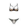 CONJUNTO DE 2 PEÇAS COM SUTIÃ ABERTO MARINA BEGE DEVIL COLLECTION PASSION