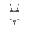 CONJUNTO DE 2 PEÇAS COM SUTIÃ ABERTO MARINA PRETO DEVIL COLLECTION PASSION