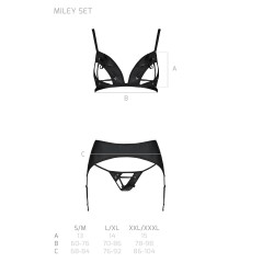 CONJUNTO DE 3 PEÇAS MILEY PRETO PASSION 