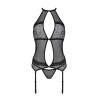 CORPETE E TANGA SATARA PRETO EROTIC LINE PASSION