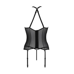 CORPETE E TANGA SATARA PRETO EROTIC LINE PASSION