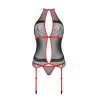 CORPETE E TANGA SATARA VERMELHO EROTIC LINE PASSION