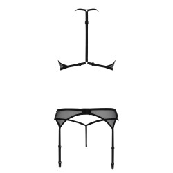 CONJUNTO DE 3 PEÇAS SATARA PRETO EROTIC LINE PASSION 