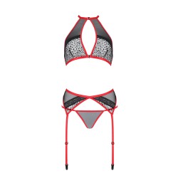 CONJUNTO DE 3 PEÇAS SATARA VERMELHO EROTIC LINE PASSION