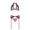 CONJUNTO DE 3 PEÇAS SATARA VERMELHO EROTIC LINE PASSION
