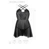 CAMISA DE NOITE E TANGA SELAGINELLA PRETO ECO COLLECTION PASSION