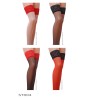 MEIAS DE LIGAS ST004 BRANCO/VERMELHO (17 DEN) PASSION
