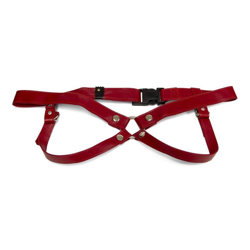 ARNÊS ARTESANAL EM COURO VERMELHO 3 CM/ L LULÚ LAFEM ARNÊS ARTESANAL EM COURO VERMELHO 3 CM/ L LULÚ LAFEM