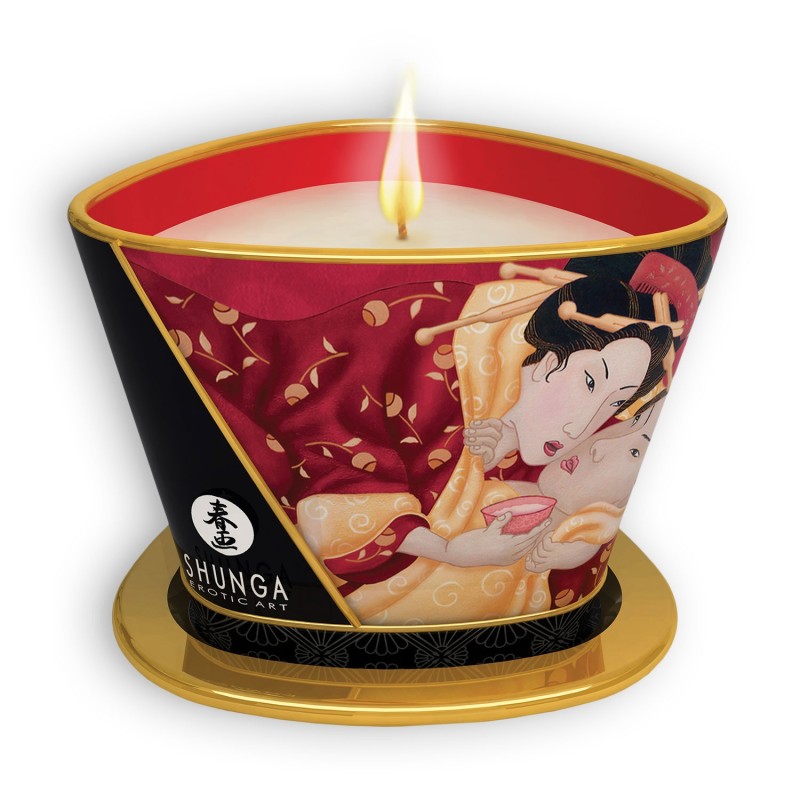 VELA DE MASSAGEM SHUNGA ROMANCE CHAMPANHE E MORANGO 170ML VELA DE MASSAGEM SHUNGA ROMANCE CHAMPANHE E MORANGO 170ML