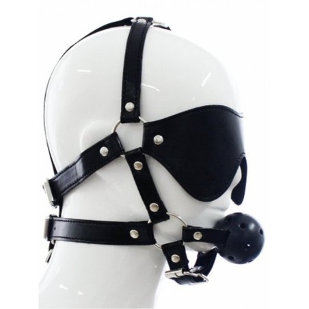ARNÊS FACIAL COM VENDA E MORDAÇA OVER THE HEAD ARGUS TOYS