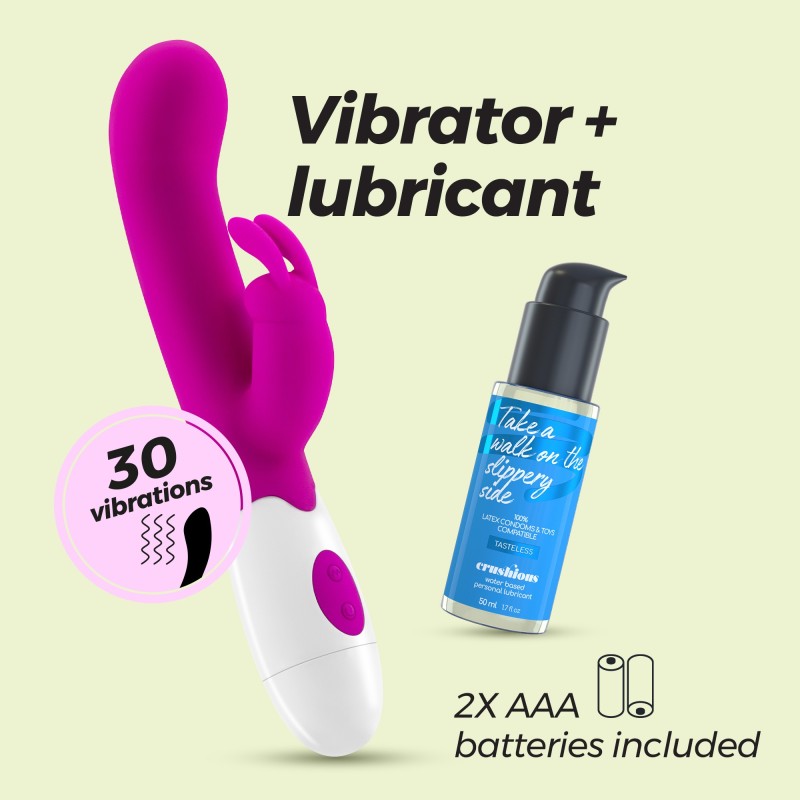 VIBRADOR COM ESTIMULADOR DE CLITÓRIS JIGGLIE E LUBRIFICANTE À BASE DE ÁGUA INCLUÍDO CRUSHIOUS VIBRADOR COM ESTIMULADOR DE CLITÓRIS JIGGLIE E LUBRIFICANTE À BASE DE ÁGUA INCLUÍDO CRUSHIOUS