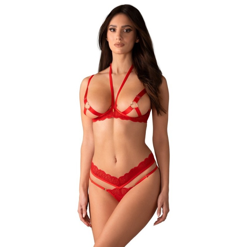 CONJUNTO DE 2 PEÇAS CUPIDE DESIR VERMELHO OBSESSIVE CONJUNTO DE 2 PEÇAS CUPIDE DESIR VERMELHO OBSESSIVE