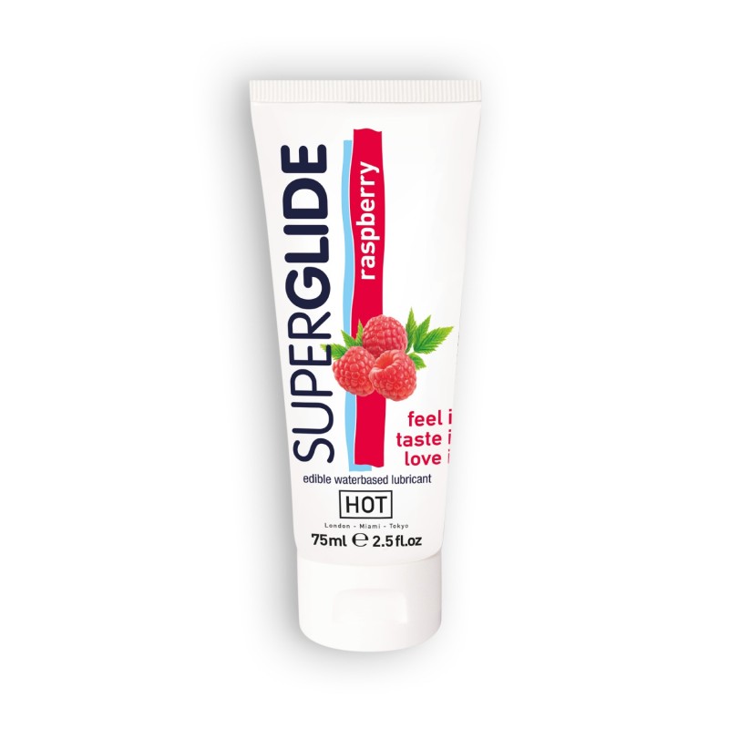LUBRIFICANTE COMESTÍVEL HOT™ SUPERGLIDE FRAMBOESA 75ML LUBRIFICANTE COMESTÍVEL HOT™ SUPERGLIDE FRAMBOESA 75ML