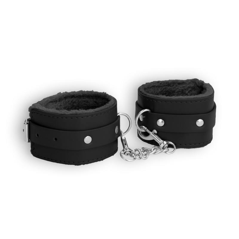 ALGEMAS OUCH! PLUSH LEATHER WRIST CUFFS PRETAS ALGEMAS OUCH! PLUSH LEATHER WRIST CUFFS PRETAS